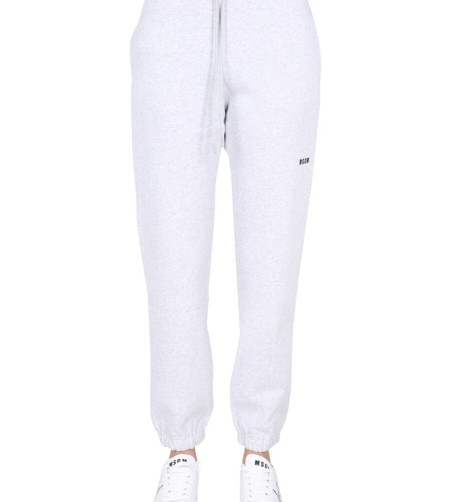 JOGGING PANTS WITH LOGO PRINT msgm Woman