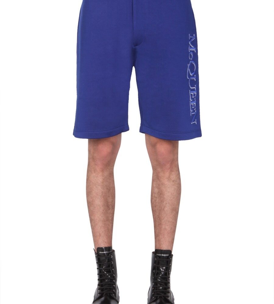SHORTS WITH EMBROIDERED LOGO Alexander Mcqueen Man