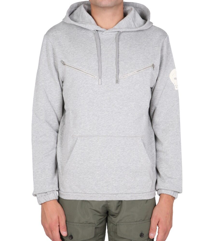 SWEATSHIRT WITH EMBROIDERED SKULL Alexander Mcqueen Man